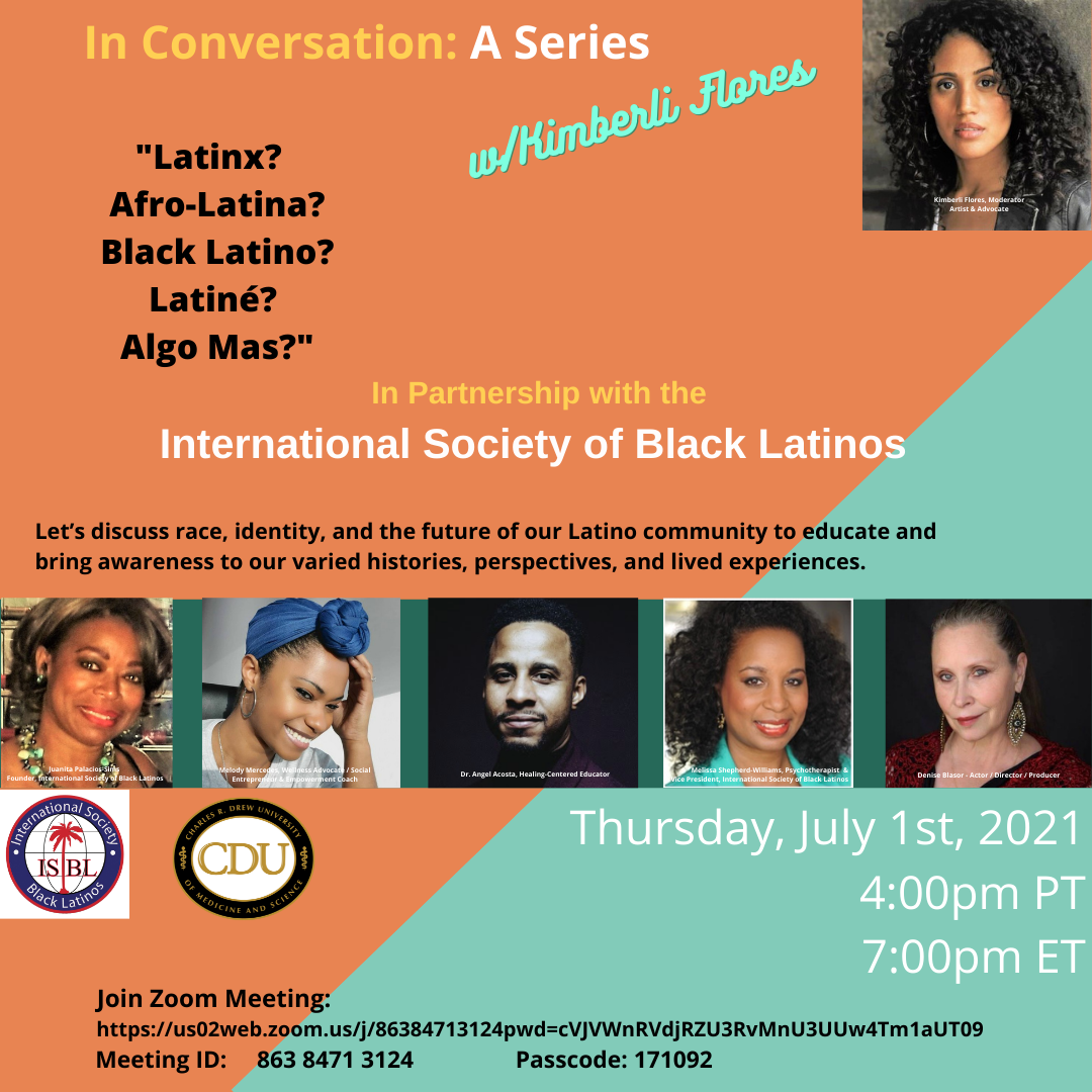 Latinx? Afro-Latina? Black Latino? Latiné? Algo Más? flyer